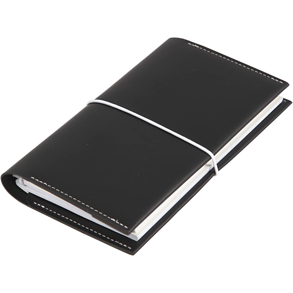 Planner, suurus 10x18x1,5 cm, elastne sulgemine, must, 1 tk - Image 5