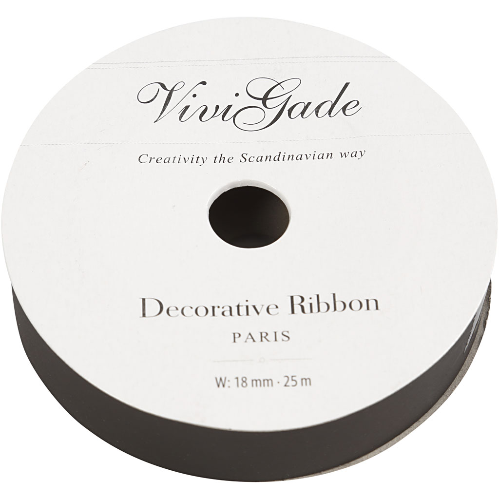 Kummipael, W: 18 mm, matt, must, 25 m/ 1 rull