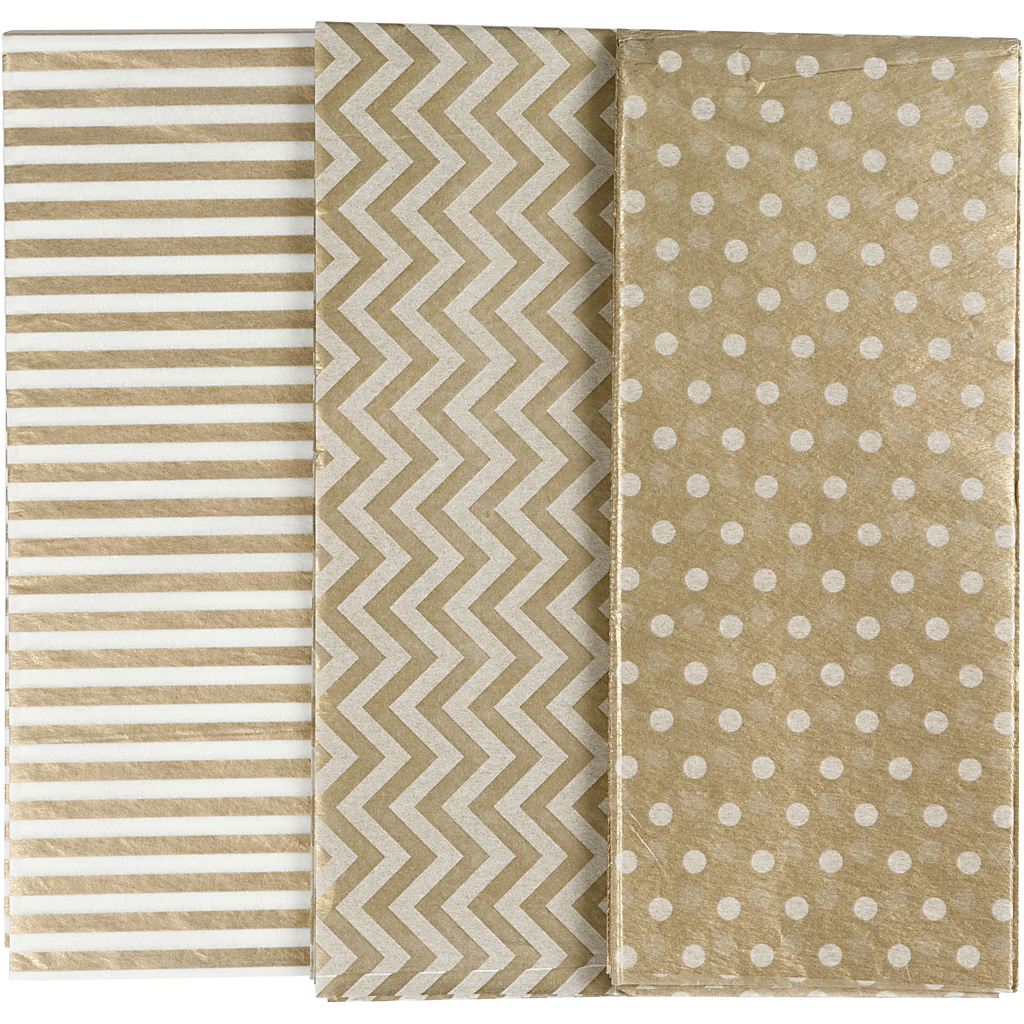 Paber, leht 50x70 cm, 17 g, kuldne, 6 lehte/ 1 pakk