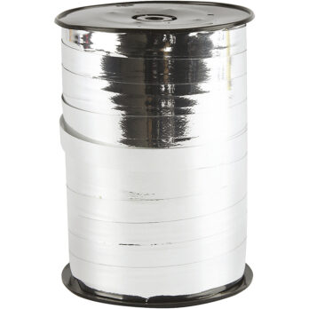 Kummipael, W: 10 mm, läikiv, hõbedane metallist, 250 m/ 1 rull