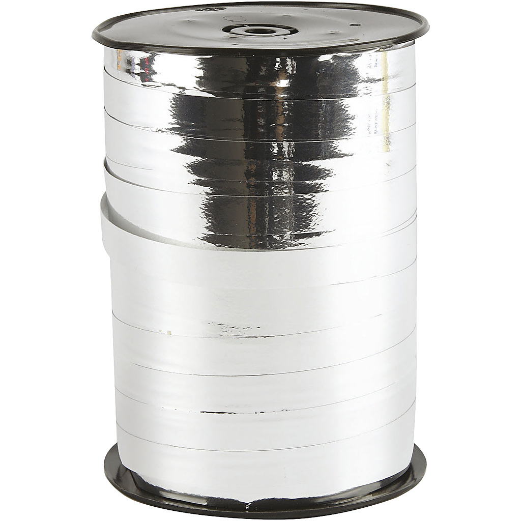 Kummipael, W: 10 mm, läikiv, hõbedane metallist, 250 m/ 1 rull