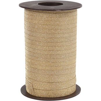 Kummipael, W: 10 mm, glitter, kuldne, 100 m/ 1 rull