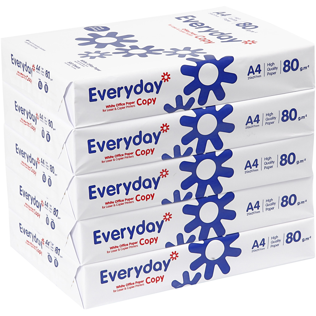 Joonistuspaber, A4, leht 210x297 mm, 80 g, valge, 5x500 lehte/ 1 pakk - Image 2