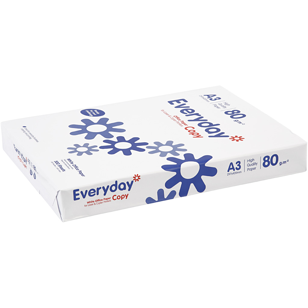 Joonistuspaber, A3, leht 297x420 mm, 80 g, valge, 500 lehte/ 1 pakk - Image 2