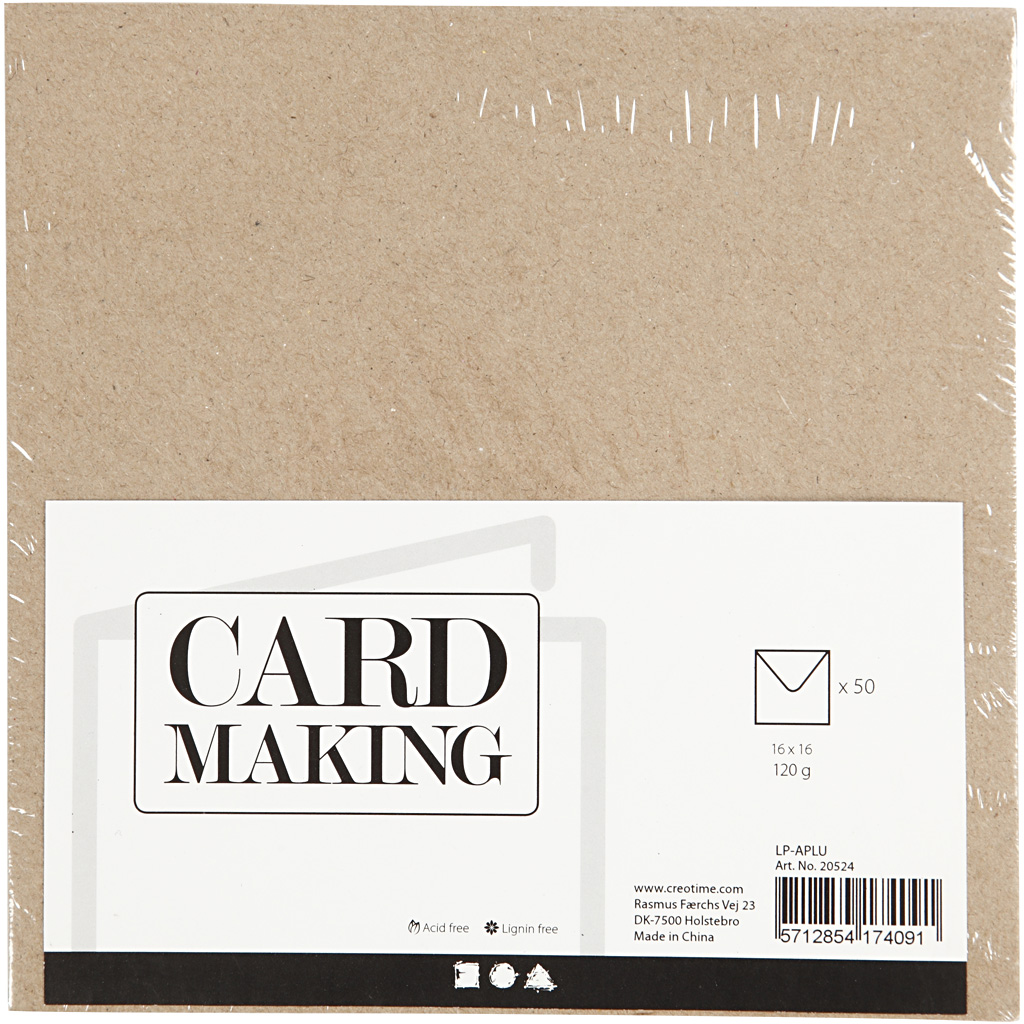 Ringlussevõetud ümbrik, ümbriku suurus 16x16 cm, 120, naturaalne, 50 tk/ 1 pakk - Image 2