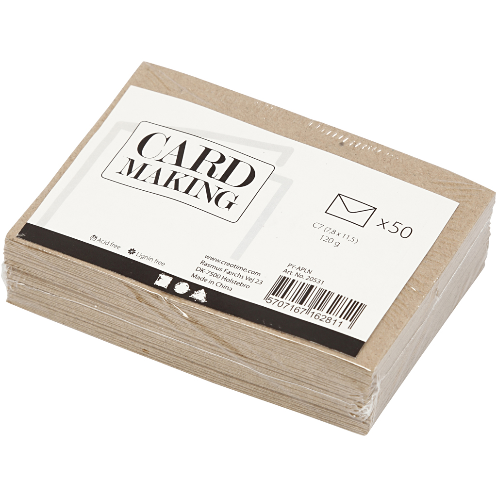 Ringlussevõetud ümbrik, ümbriku suurus 7,8x11,5 cm, 120 g, naturaalne, 50 tk/ 1 pakk - Image 3