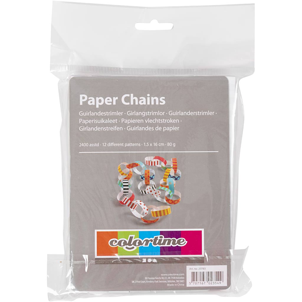 Paberkettad, muster, L: 16 cm, W: 15 mm, 2400 tk/ 1 pakk - Image 2