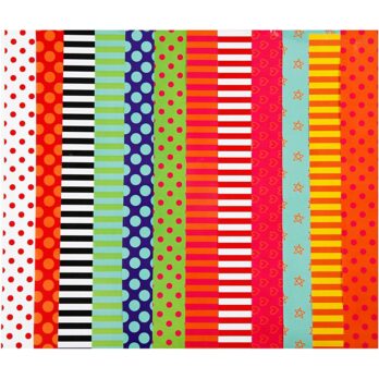 Glasuuritud paber, muster, leht 24x32 cm, 80 g, erinevad värvid, 50 ass-lehte/ 1 pakk