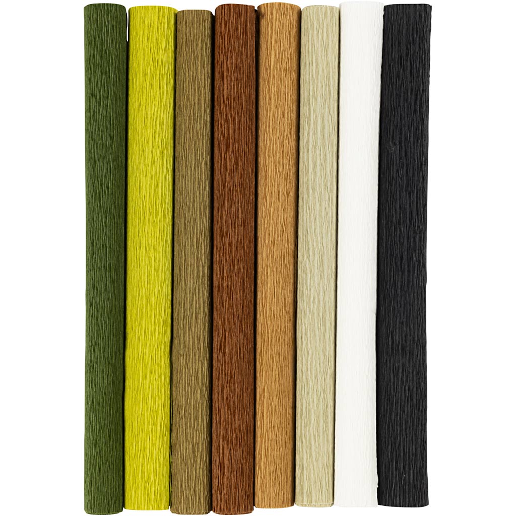 Krepppaber, leht 25x60 cm, kreppmassiiv: 180%, 105 g, naturaalne, 8 lehte/ 1 pakk