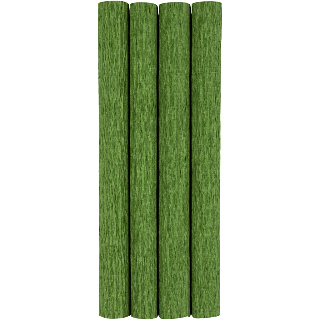 Krepppaber, leht 25x60 cm, kreppmassiiv: 180%, 105 g, lehe roheline, 4 lehte/ 1 pakk