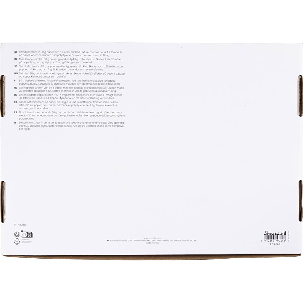 Kortsutatud paber, L: 25-30 cm, W: 3 mm, must, pruun, punane, valge, 4x50 g/ 1 pakk - Image 3