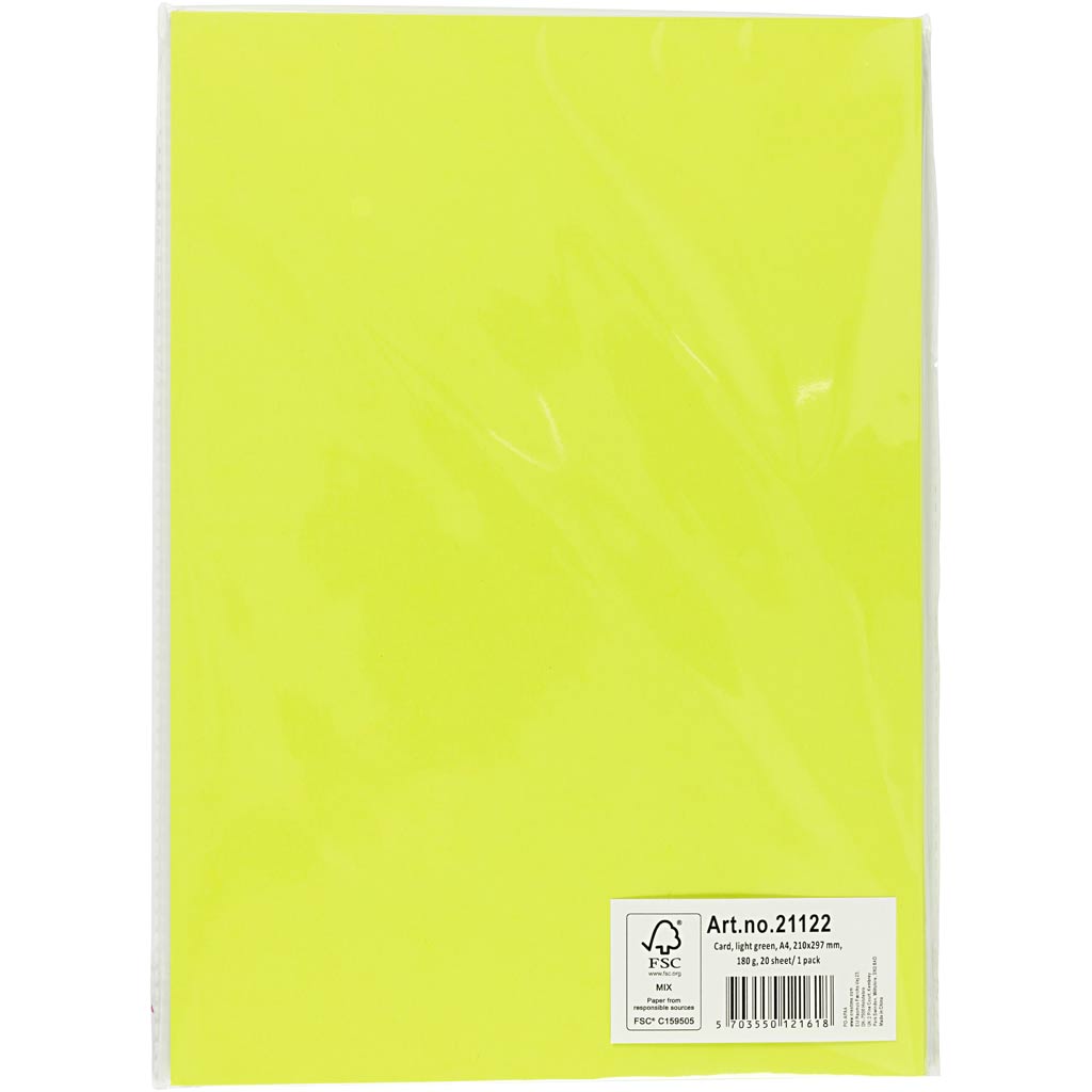 Kaardipaber, A4, leht 210x297 mm, 180 g, heleroheline, 20 lehte/ 1 pakk - Image 2