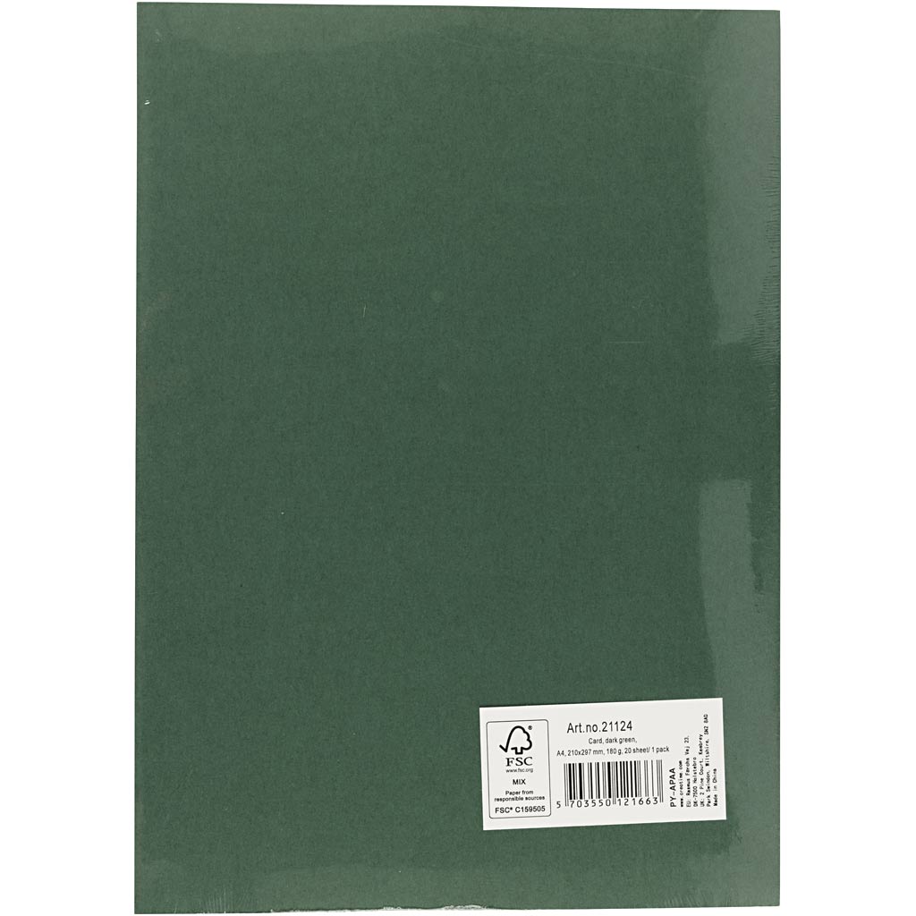 Kaardipaber, A4, leht 210x297 mm, 180 g, tumeroheline, 20 lehte/ 1 pakk - Image 3