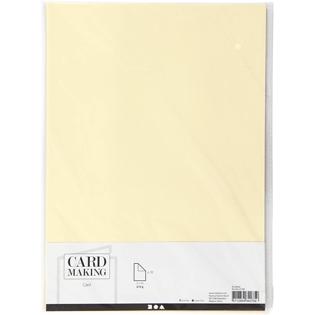 Kaart, A4, leht 210x297 mm, 210 g, pastelsinine kollane, 10 lehte/ 1 pakk - Image 2