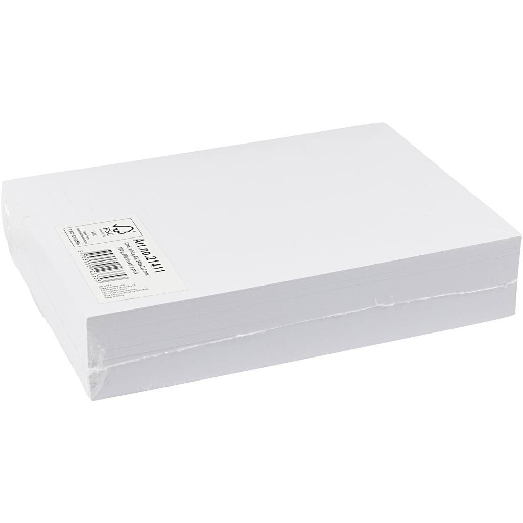 Kaardipaber, A5, leht 148x210 mm, 180 g, valge, 200 lehte/ 1 pakk - Image 2