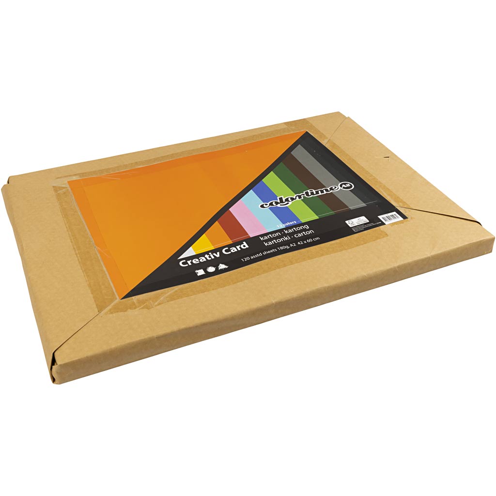 Värviline kaart, A2, leht 420x594 mm, 180 g, värviline sortiment, 120 ass-lehte/ 1 pakk - Image 2