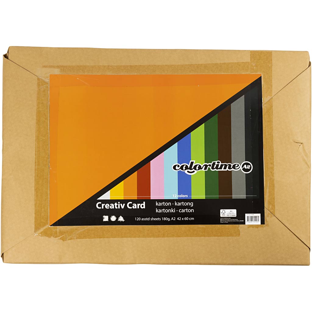 Värviline kaart, A2, leht 420x594 mm, 180 g, värviline sortiment, 120 ass-lehte/ 1 pakk - Image 3