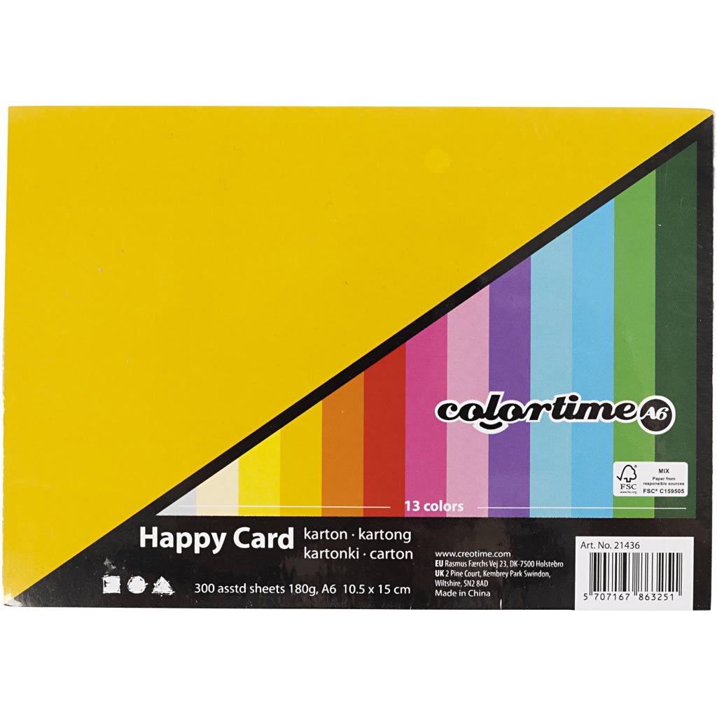 Kevadkartong, A6, leht 105x148 mm, 180 g, värviline sortiment, 300 ass-lehte/ 1 pakk - Image 3