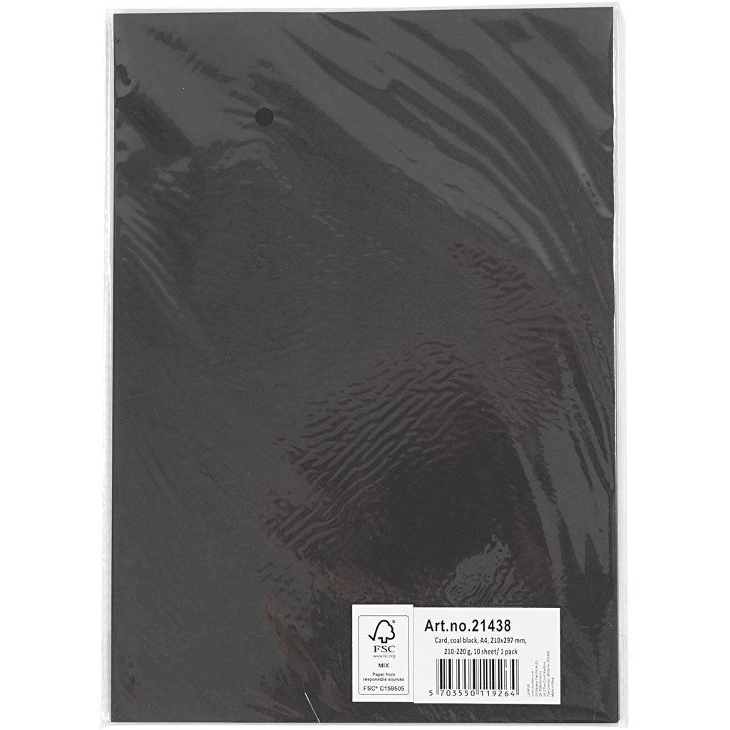 Kaart, A4, leht 210x297 mm, 210-220 g, must, 10 lehte/ 1 pakk - Image 2