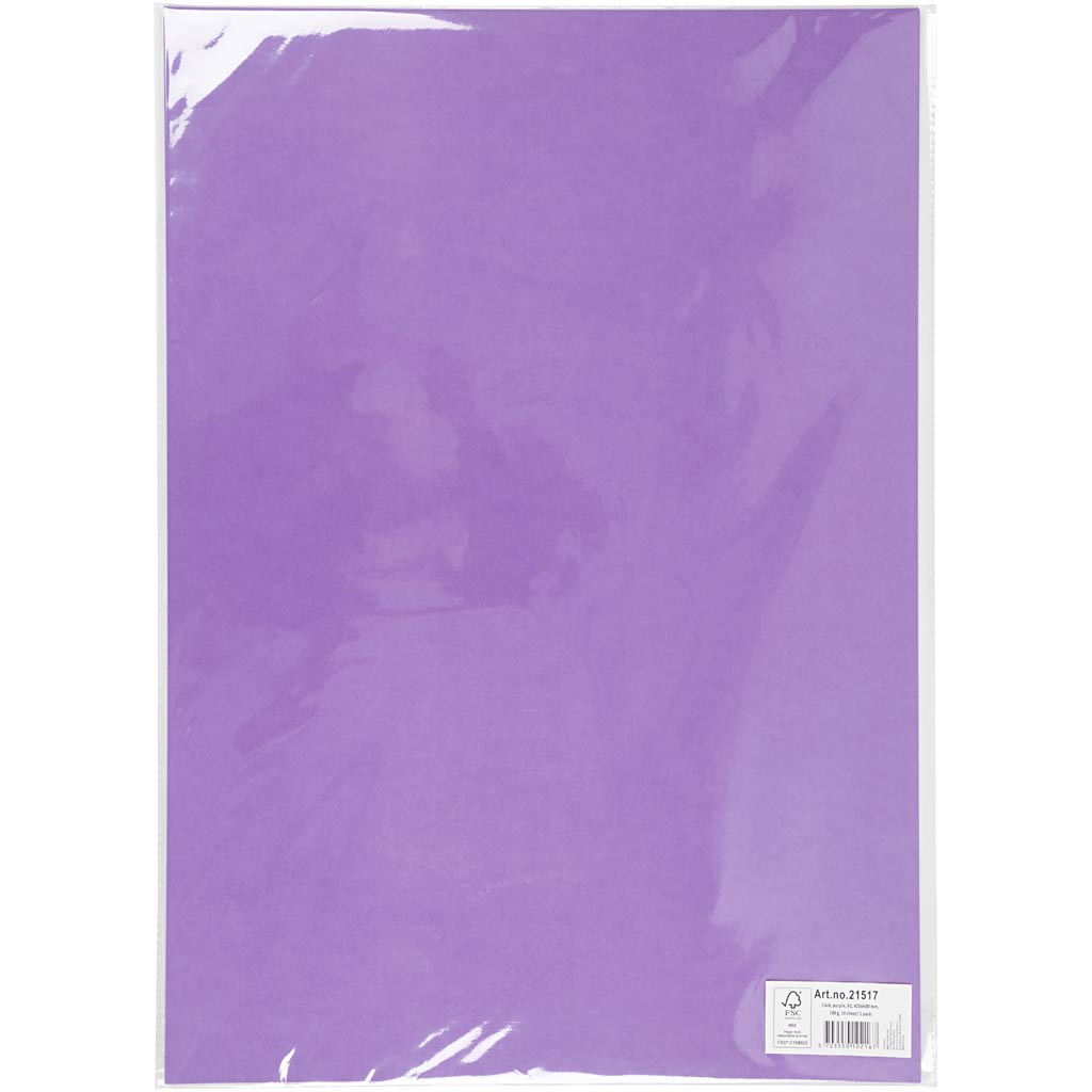 Kaardipaber, A2, leht 420x594 mm, 180 g, lilla, 10 lehte/ 1 pakk - Image 2