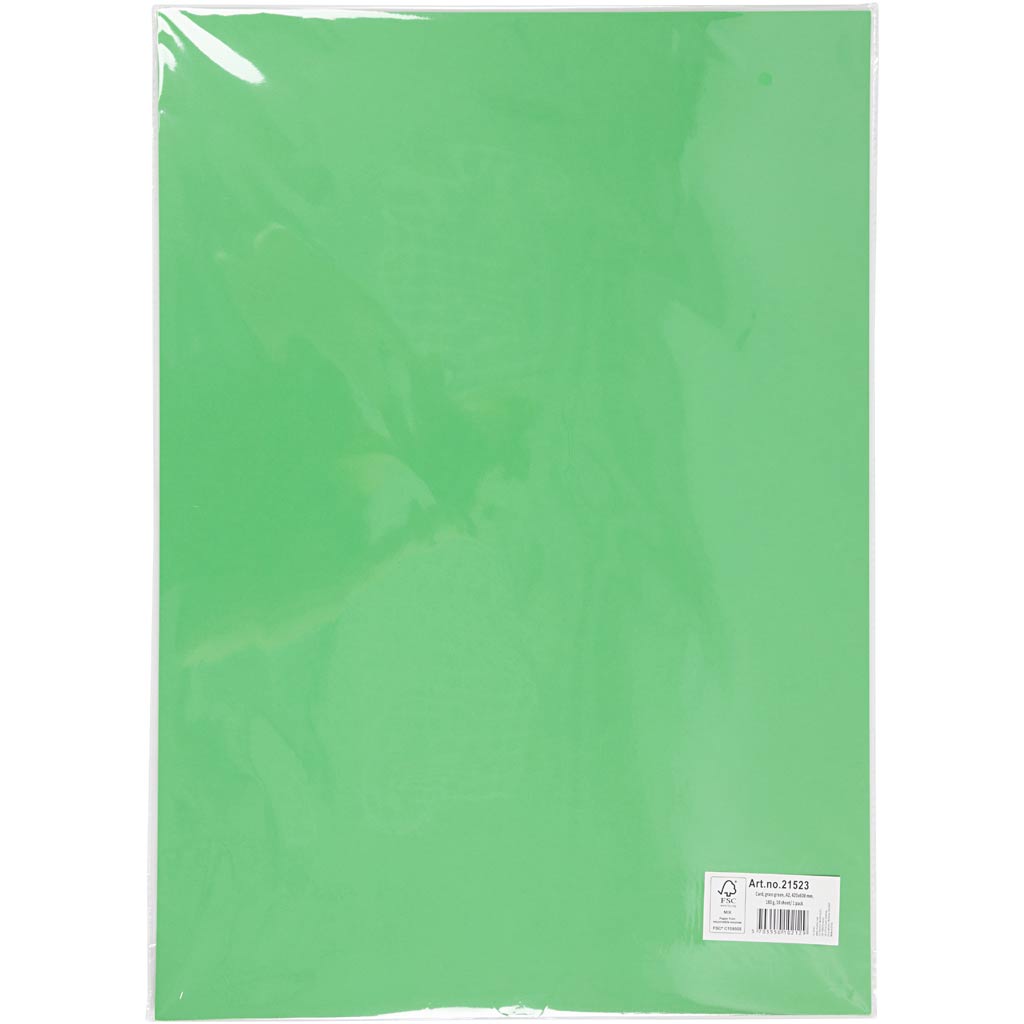 Kaardipaber, A2, leht 420x594 mm, 180 g, rohu roheline, 10 lehte/ 1 pakk - Image 2