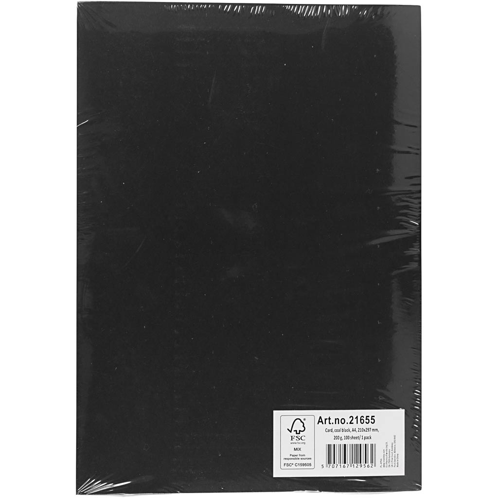 Kaart, A4, leht 210x297 mm, 200 g, must, 100 lehte/ 1 pakk - Image 3