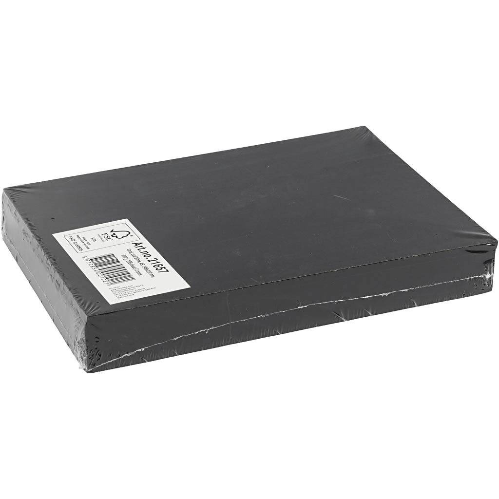 Kaart, A5, leht 148x210 mm, 200 g, must, 100 lehte/ 1 pakk - Image 2