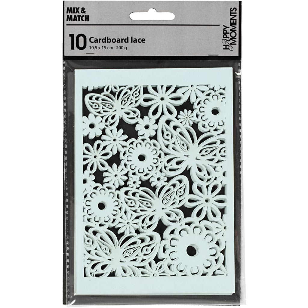 Pitsmustriline papp, leht 10,5x15 cm, 200 g, helesinine, 10 tk/ 1 pakk - Image 2