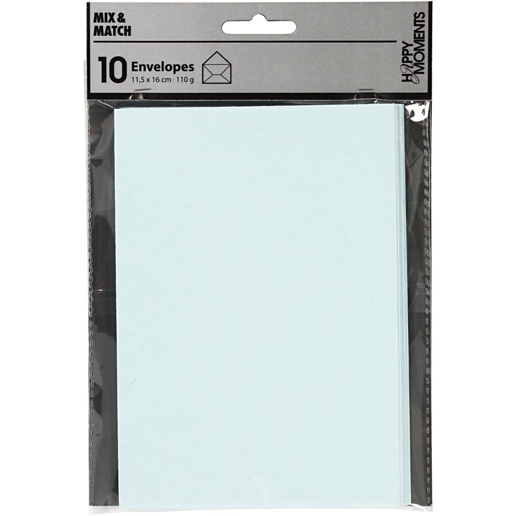 Ümbrikud, ümbriku suurus 11,5x16 cm, 110, helesinine, 10 tk/ 1 pakk - Image 2