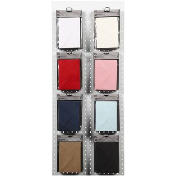 Ümbrikud, ümbriku suurus 11,5x16 cm, 110 g, must, sinine, punane, valge, 8x10 pakk/ 1 pakk