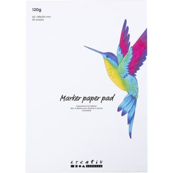 Marker Paper Pad, A5, sheet 148x210 mm, 120 g, white, 30 sheet/ 1 pack