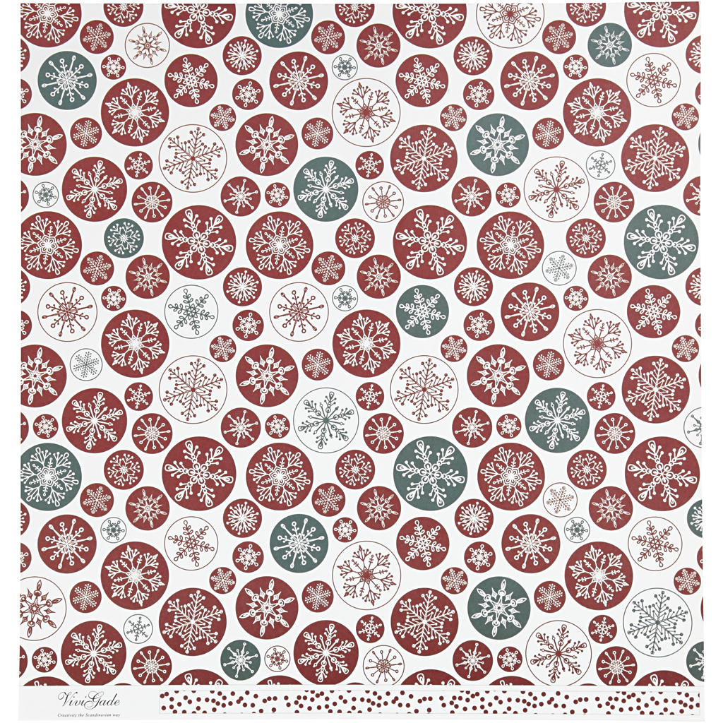 Kujunduspaber, jääkristallid ja täpid, leht 30,5x30,5 cm, 180 g, 5 lehte/ 1 pakk - Image 4