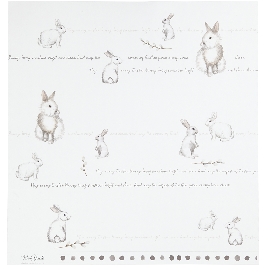 Kujunduspaber, jänes, leht 30,5x30,5 cm, 180 g, 5 lehte/ 1 pakk - Image 4