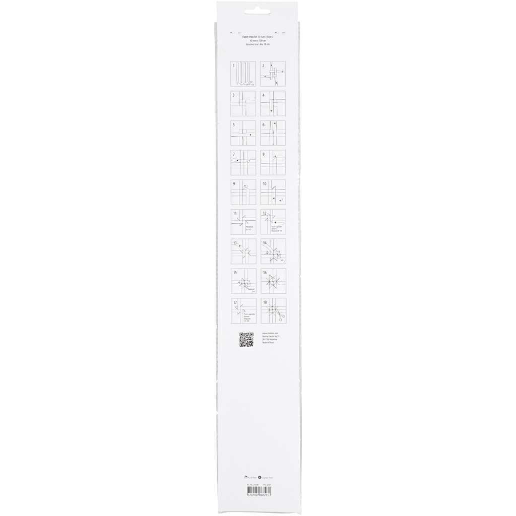 Paberist tähega ribad, L: 100 cm, W: 40 mm, diameeter. 18 cm, punane, valge, 40 riba/ 1 pakk - Image 3