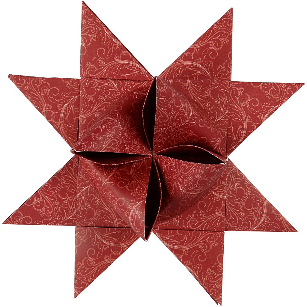 Paberist tähega ribad, L: 100 cm, W: 40 mm, diameeter. 18 cm, punane, valge, 40 riba/ 1 pakk - Image 8