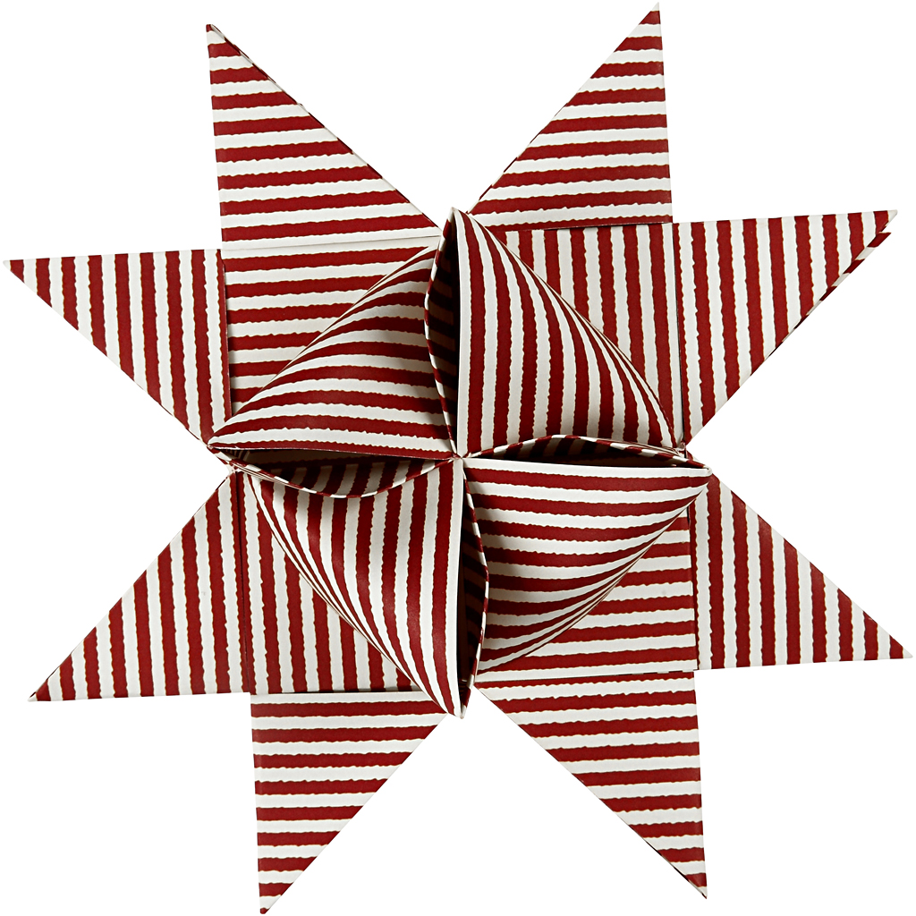 Paberist tähega ribad, L: 100 cm, W: 40 mm, diameeter. 18 cm, punane, valge, 40 riba/ 1 pakk - Image 9