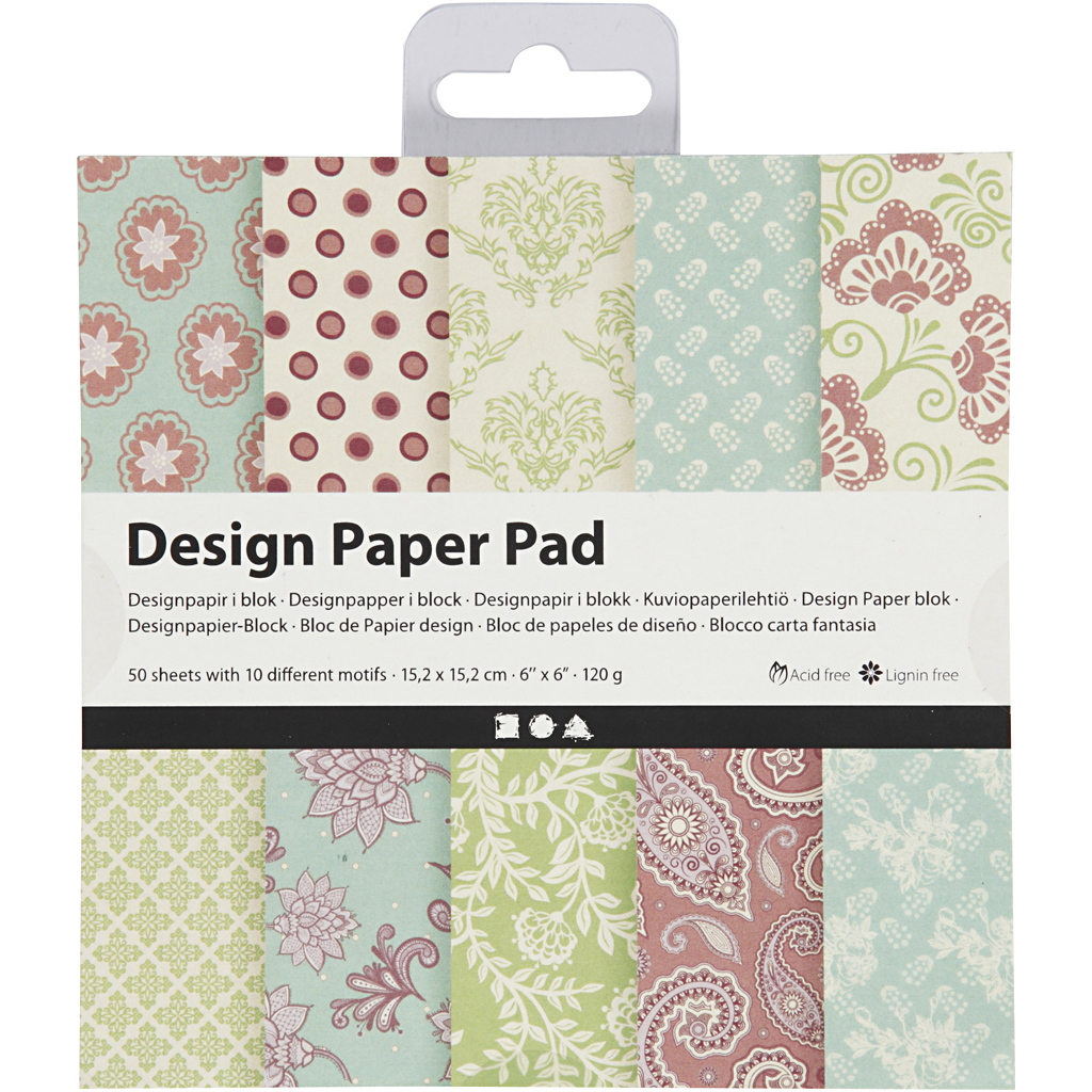 Disainipaberipadi, leht 15,2x15,2 cm, 120 g, mündiroheline, lilla, 50 lehte/ 1 pakk - Image 2