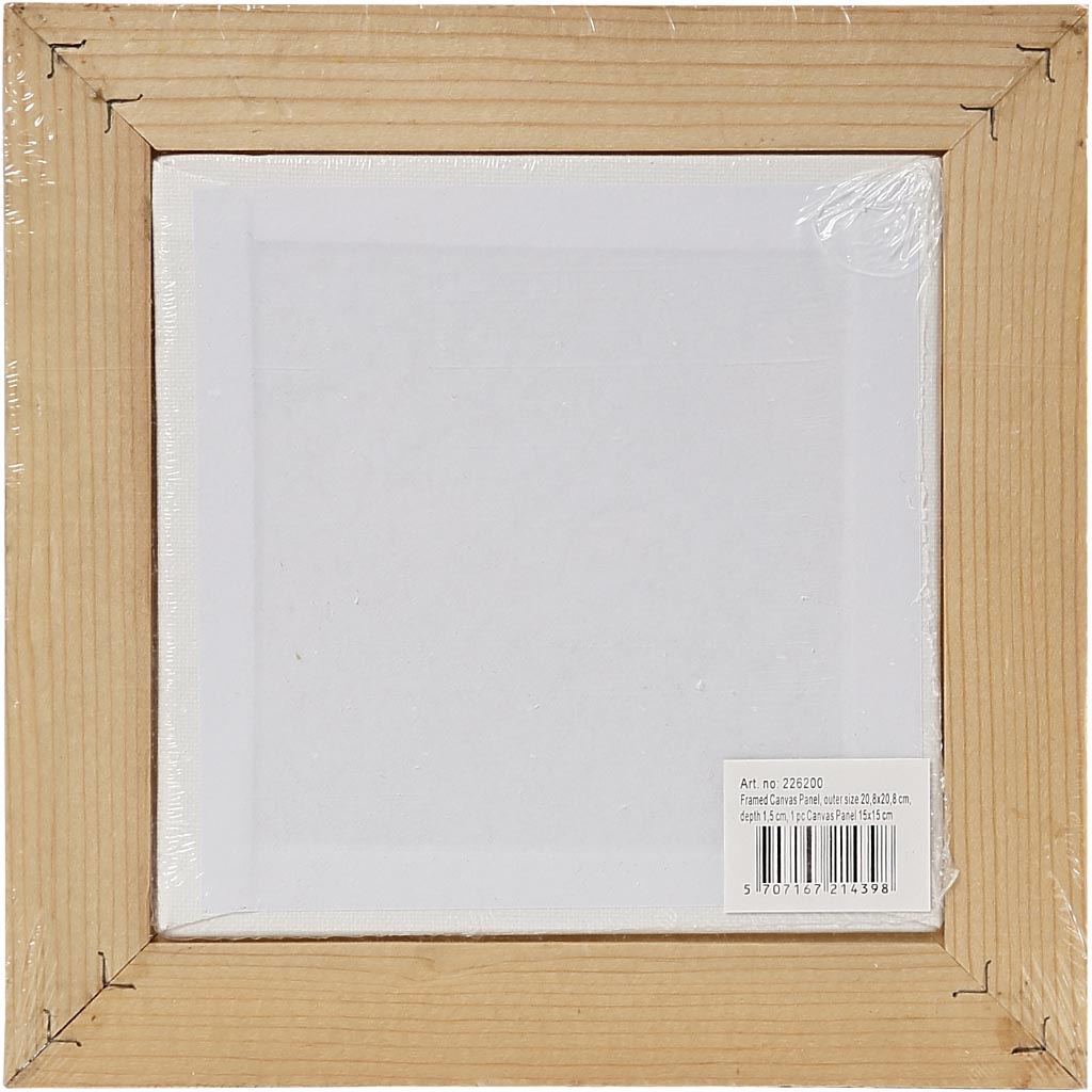 Puitraamiga lõuend, suurus 15x15x0,3 cm, valge, 1 tk - Image 3