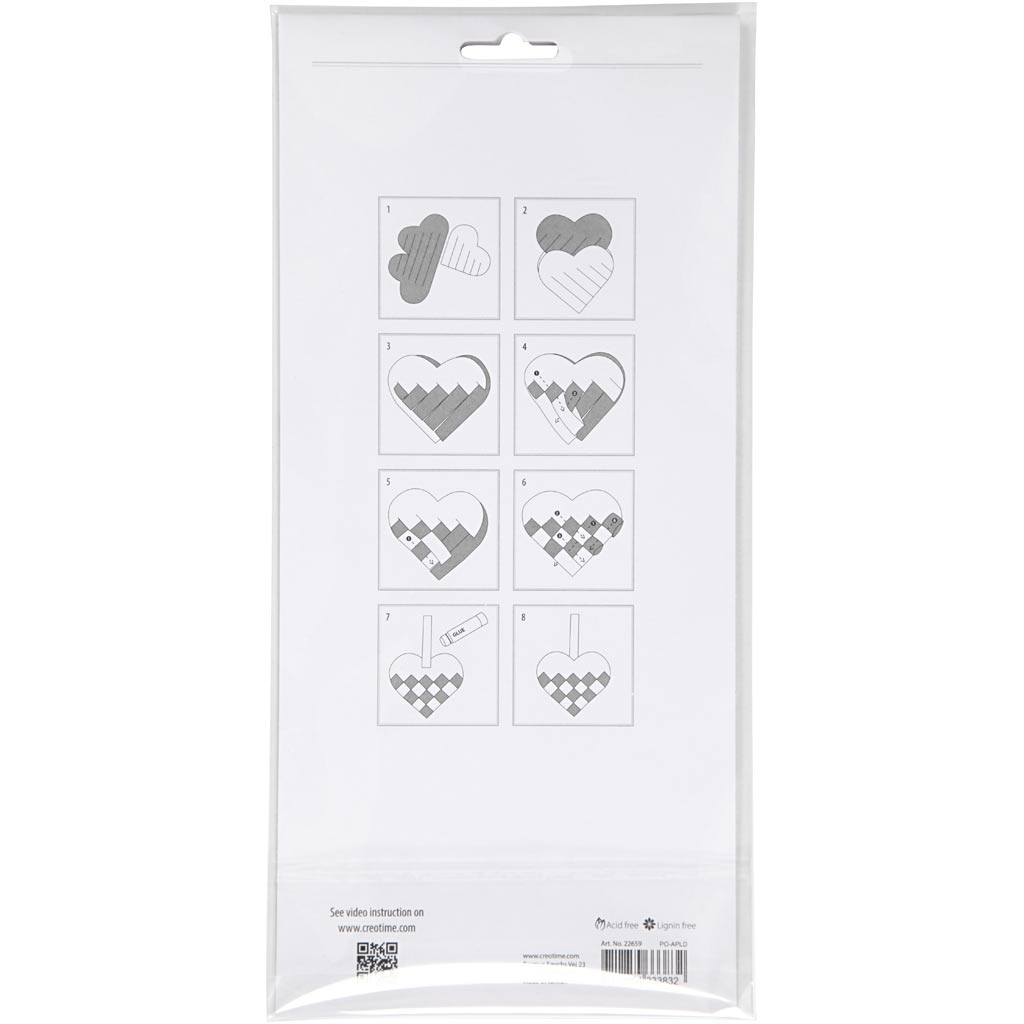 Riidest südamed, suurus 13,5x12,5 cm, punane, valge, 8 komplekti/ 1 pakk - Image 3