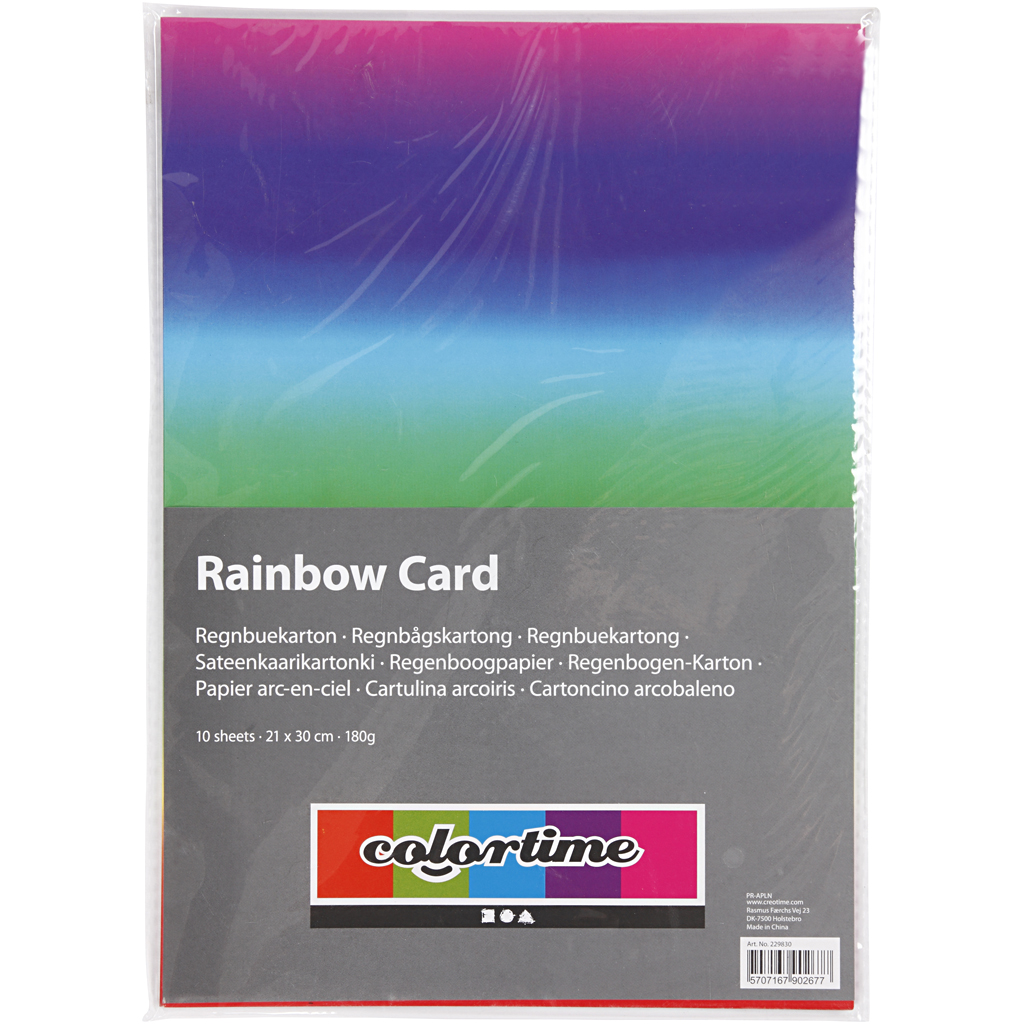 Rainbow Card, A4, leht 210x297 mm, 180 g, 10 lehte/ 1 pakk - Image 2