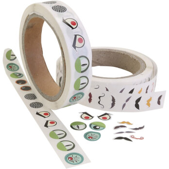 Kleepsusilmad, silmad/viiksed, dia. 17 mm, 2000 tk/ 1 pakk