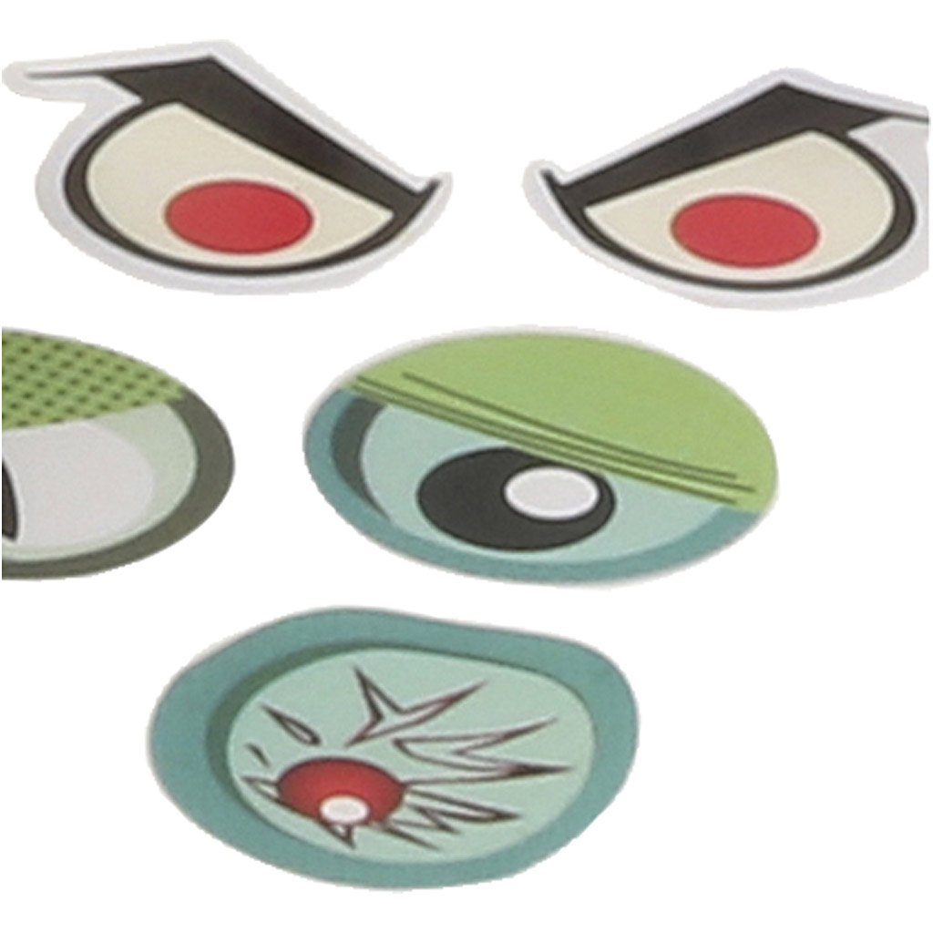 Kleepsusilmad, silmad/viiksed, dia. 17 mm, 2000 tk/ 1 pakk - Image 2