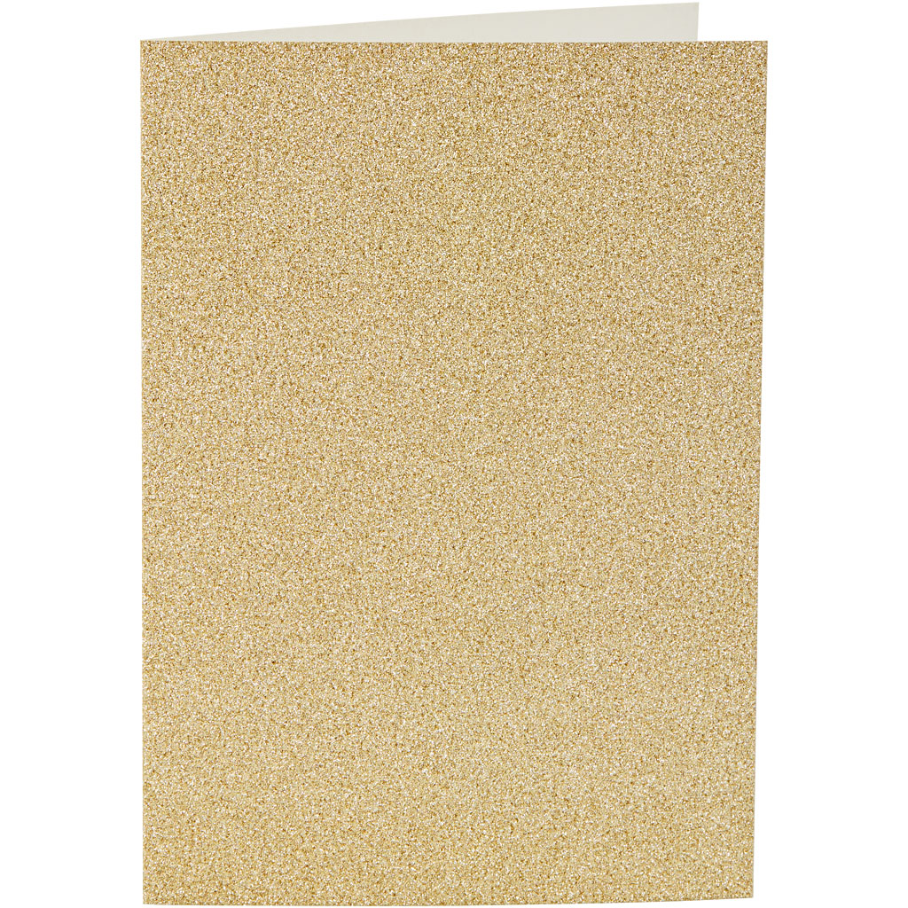 Kaardid ja ümbrikud, kaardi suurus 10,5x15 cm, ümbriku suurus 11,5x16,5 cm, glitter, 120+250 g, kuldne, 4 komplekti/ 1 pakend. - Image 3