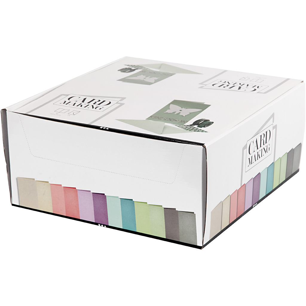 Kaardid ja ümbrikud, kaardi suurus 10,5x15 cm, ümbriku suurus 11,5x16,5 cm, 120+210, erinevad värvid, 12x10 pakk/ 1 pakk - Image 2