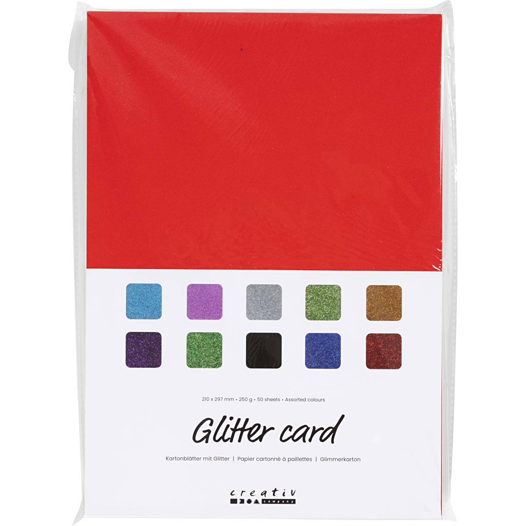 Glitterkaart, A4, 250 g, 50 lehte/ 1 pakk - Image 2