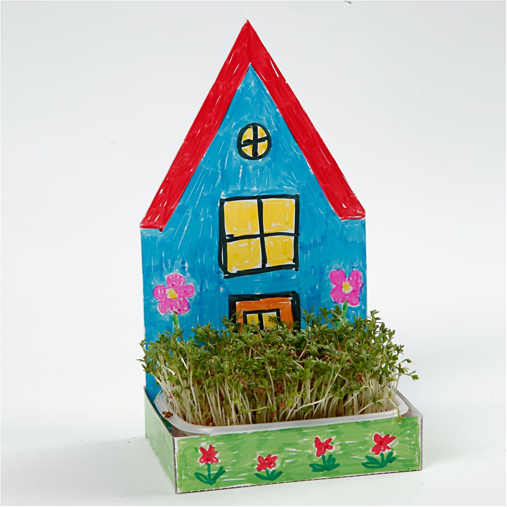 Figuurikujulised kressikausid, maja, H: 20 cm, valge, 6 komplekti/ 1 pakk - Image 3