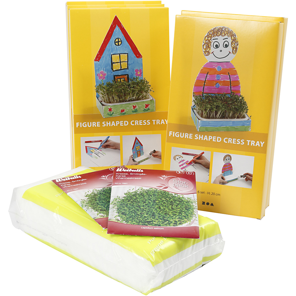 Figuurikujulised kressikausid, H: 20 cm, valge, 30 komplekti/ 1 pakk - Image 2