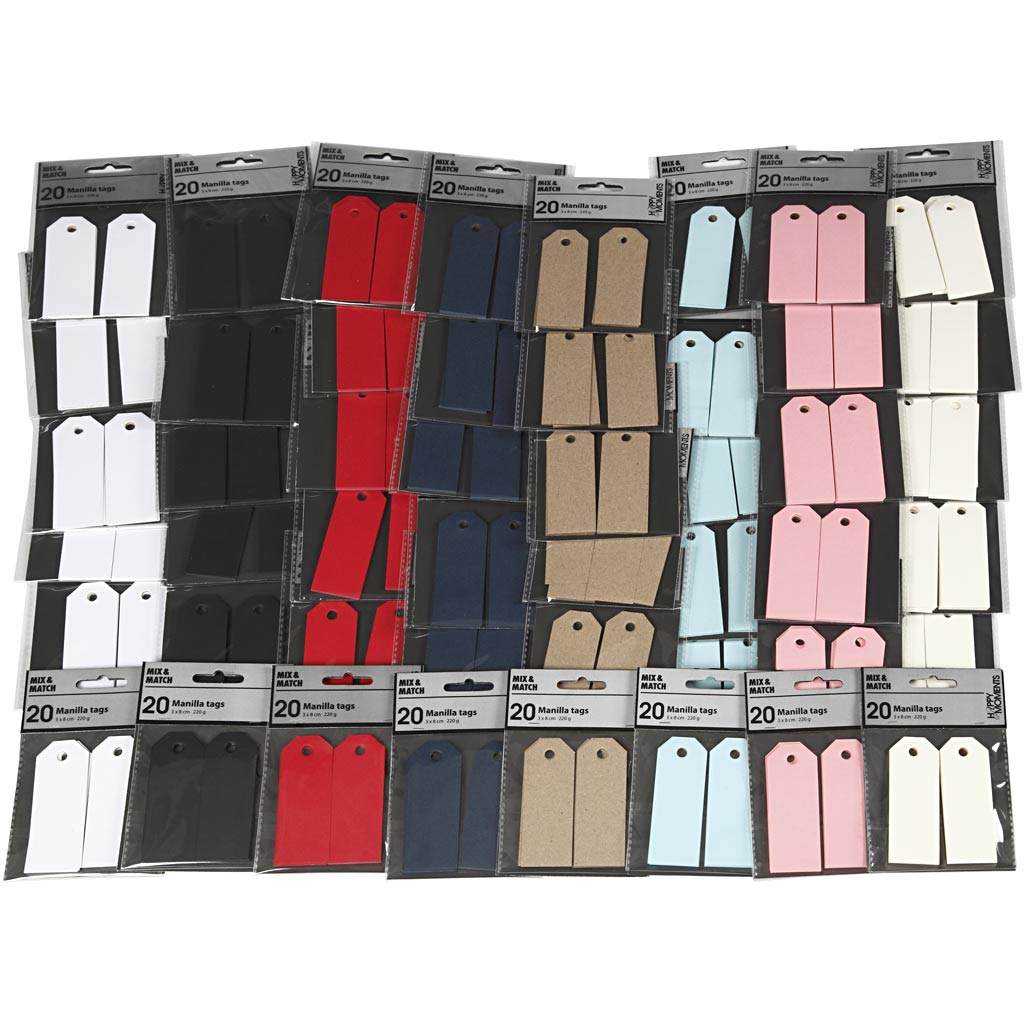 Manila sildid, suurus 3x8 cm, 220 g, värvivalik, 8x10 pakend/ 1 pakk - Image 2