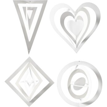 3D rippdekoratsioon, kõrgus: 18+22+24 cm, laius: 15+18+22 cm, 230 g, valge, 16 tk/ 1 pakk