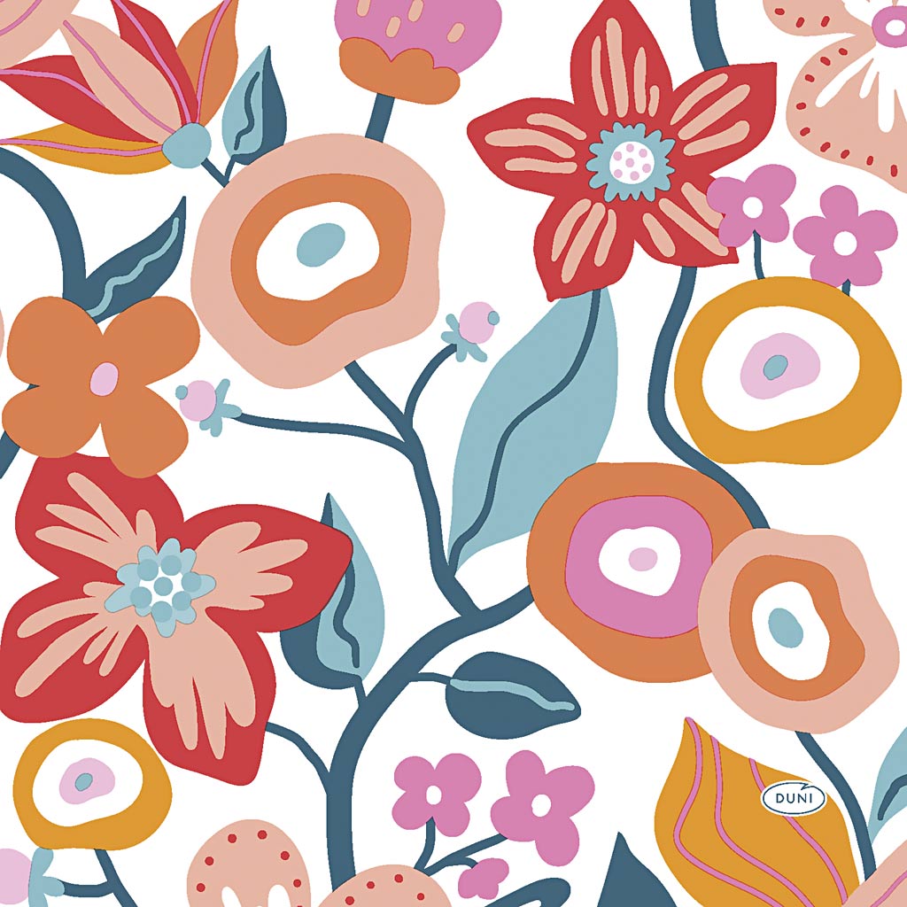 Salvrätikud, lilled, suurus 33x33 cm, 20 tk/ 1 pakk